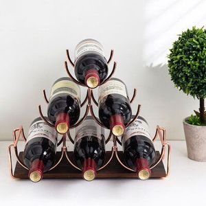 Attractive Design Tabletop <b>Wine</b> 6 Bottle Rack Metal <b>Wine</b> Storage Holder for Bar Restaurant Decoration - Product Image 1