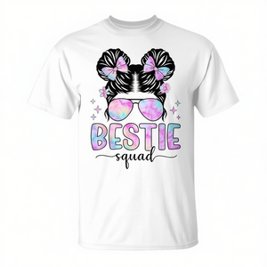 Camiseta a juego Bestie Squad para mejores amigas, diseño Tie Dye rosa - Product Image 2