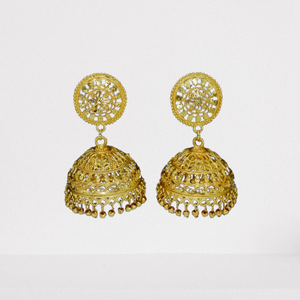 Tradición India Tendencia Única Gota Jumkhi Pendientes Moda Jhumka Pendiente Chapado en oro Pendiente Indio Jhumka Accesorio de joyería - Product Image 1