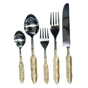 Conjunto de talheres de casamento para banquetes, faca, colher, garfo, aço inoxidável elegante, personalizado em ouro/prata, conforme a necessidade do cliente