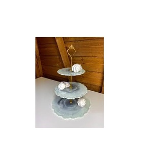 Resin Cake Stand Customized Size Natural Store Round <b>Wedding</b> Cake Display Stand 3 Tier Shape for <b>Wedding</b> Parties - Product Image 1