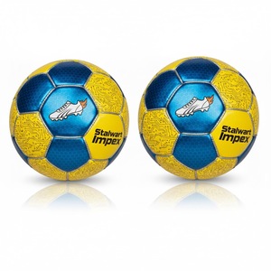 Blue Foldable Soccer Ball Rubber Bladder Machine Stitched Thermal Bonded Leather Lightweight Outdoor Toy Gift for Boys' Games - Product Image 5
