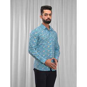 Chemise décontractée pour homme en coton imprimé à manches longues, respirante, en popeline ou tissu Oxford, motifs floraux et à pois, design ODM tendance - Product Image 4