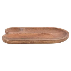 Juego de la mejor calidad de 2 platos y platos de madera redondeados Diseño atractivo Vajilla de estilo único Plato para servir - Product Image 2