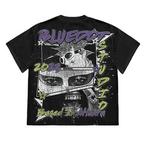 Diseño totalmente personalizado y logotipo gráfico OEM servicio unisex 100% algodón 320gsm ligero camiseta de gran tamaño a precio al por mayor - Product Image 3