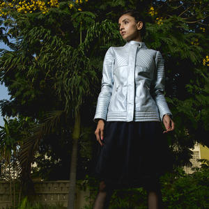 High Quality Genuine Leather Sleeves Motorcycle <b>Jacket</b> Cropped Riding Leather Zippered Varsity <b>Jacket</b> for <b>Women</b> - Product Image 6