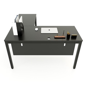 HBUC016-โต๊ะทำงานรูปตัว L สไตล์มินิมอล 140x140 ระบบ UConcept พร้อมขาเหล็กประกอบสำเร็จ มอเตอร์คู่ สำหรับใช้ในสำนักงานหรือห้องนอน - Product Image 2