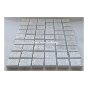 2025 recién llegado hermosa madre blanca perla mármol cajas de joyería 10x7,5 cm incrustaciones para regalos de boda decoración del hogar caja de regalo de fregona - Product Image 1