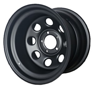 रेटॉप 15x10 5x114.3 -44 मैट ब्लैक सॉफ्ट 8 स्टील व्हील 15 "16" 17 "18" 20 "इंच 5x120 5x127 5x139.7 5x150 6x139.7 स्टील रिम - Product Image 1