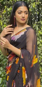 Indiano Bollywood Designer pesante Georgette Saree festa etnica abito da sposa Sari stampa digitale blusa esclusiva donna ragazza - Product Image 5