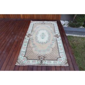 พรมวินเทจสไตล์ตุรกี ขนาด 3.7x7.1 ฟุต พรมสีน้ำตาลสไตล์โมร็อกโก - Product Image 1
