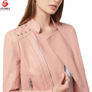 Chaqueta de Cuero para Mujer, Estilo Moderno, Nuevo Modelo, Informal, con Cierre, Chaquetas de Cuero para Mujer, Venta Caliente, Alta Calidad, OEM - Product Image 6