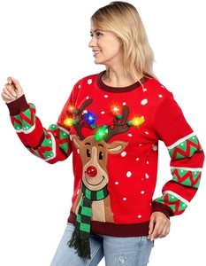 Offre spéciale pour l'hiver à la mode en tricot ample col en V pull à manches longues Streetwear pull de Noël - Product Image 4