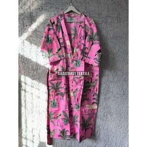 Nouveau luxe unisexe tigre imprimé Kimono Robe 100% coton Boho plage couverture parfaite robe de demoiselle d'honneur cadeau pour ses vêtements de nuit pour femmes - Product Image 6