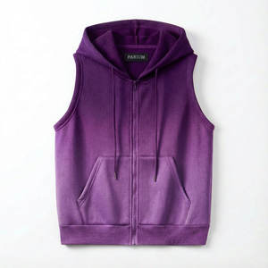 Sweat-shirts sans manches pour femmes, coupe régulière, fermeture éclair intégrale, coton haute densité, veste à capuche, logo de marque personnalisé, prix de gros - Product Image 4