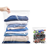 Grands sacs en plastique transparents à fermeture éclair personnalisés avec logo, fermeture à glissière épaisse et poignée pour vêtements, chaussures, emballage transparent en fourrure