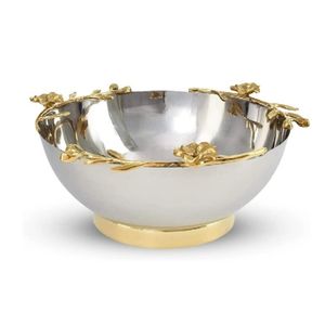 Precio directo de fábrica, acabado martillado, oro, plata, cuenco grande para servir, vajilla de Metal duradera para el hogar, Hotel, restaurante, fiesta - Product Image 6