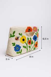 กระเป๋าถือทำมือ MS Handicraft รุ่น Ms-wc-001 ประดับลูกปัดแก้วหลากสี พร้อมหูหิ้ว กระเป๋าถือลำลอง งานฝีมืออินเดีย กระเป๋าทรงบาแกตต์ - Product Image 2