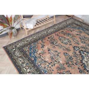 Alfombra vintage de 8.4x11.5 pies, alfombra turca, alfombra de lana azul con lunares - Product Image 4