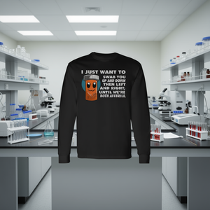 Camiseta de Manga Larga para Estudiantes de Medicina con un Divertido Calcomanía 'Quiero solo que te haga un hisopo' para Profesionales Médicos - Product Image 3