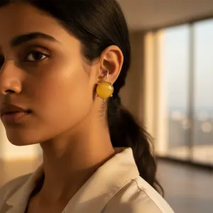 Women's Genuine Gemstone Drop Earrings Silver & Amber <b>Fashion</b> <b>Jewelry</b> - Product Image 2