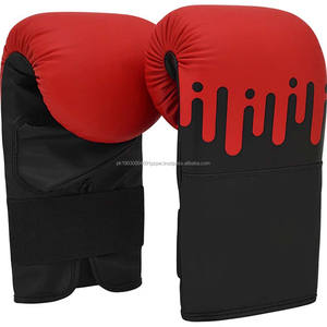 Wholesale 2024 Boxing Mitt Punching Gloves Boxing Gloves Custom Design of Gym Boxing Training <b>Leather</b> Black Fitness Red - Product Image 1