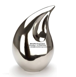 Urna de cremación de lágrima de plata pulida para cenizas estilo adulto americano aleación sólida Metal funerario decorativo urna de entierro para cenizas - Product Image 1