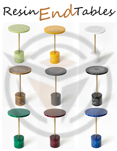 Mesa Auxiliar de Resina Acrílica de Lujo Personalizada al por Mayor, Taburete Otomano con Aspecto de Mármol y Malaquita, Multicolor, Mesa de Centro para Dormitorio - Product Image 5