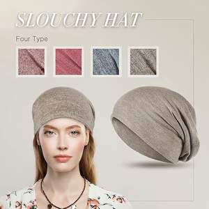 Venta al por mayor estilo desgastado Hombres Mujeres Moda Long Slouchy Beanie Sombreros Oversized Baggy Beanies Gorras para Unisex - Product Image 2