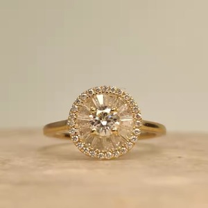 IGI Certified Lab grown Diamond <b>18K</b> <b>Gold</b> Plated Hip Hop 14k Rose <b>Gold</b> Baguette Cut Diamond <b>Ring</b> For Women <b>Men</b> - Product Image 1