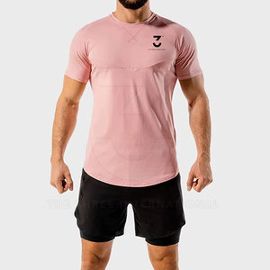 Ropa Deportiva Profesional para Hombre, Camisetas de Gimnasio de Tela Tejida, Transpirables, de Secado Rápido, Manga Corta, Alta Calidad - Product Image 4