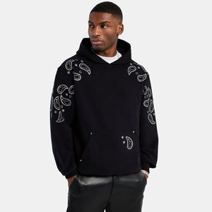 เสื้อฮู้ดสวมหัวผ้าฝ้ายผสมสำหรับผู้ชายเสื้อฮู้ดสวมหัวพิมพ์โลโก้ตามสั่งพิมพ์ลายหน้าจอสำหรับฤดูหนาว - Product Image 2