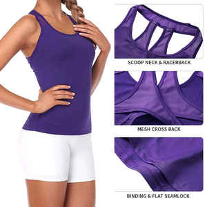 OEM Muscle Yoga Fitness Tank <b>Tops</b> Women Workout Lightweight <b>Strappy</b> Criss-cross Women Tank <b>Top</b> With Customized Logo Printing - Product Image 3