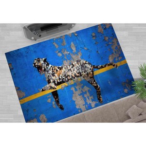 Tapis imprimé léopard Banksy : Tapis d'inspiration artistique moderne, tapis en chenille - Product Image 5