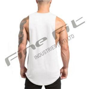 Camiseta sin mangas negra sin mangas con logotipo personalizado para hombre, Chaleco de punto para entrenamiento de gimnasio, ropa deportiva informal - Product Image 2