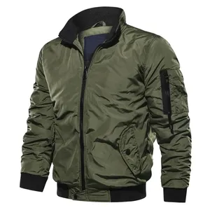 Veste bombardier hommes mode décontracté coupe-vent veste manteau hommes printemps automne nouveau col montant hommes veste - Product Image 1