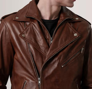 Nouvelle Vente Flash Veste en Cuir à Col Montant Personnalisée avec Logo pour Hommes Casual Imperméable Respirante Lavable Solide Haute Qualité - Product Image 6