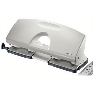 Perforadora de Doble Orificio Leitz, 8 x 8 x 8 cm, Capacidad para 16 Hojas (80 g/m²), con Riel de Parada, Color Gris - Product Image 3