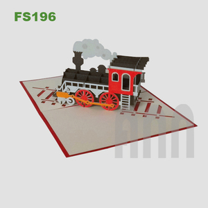 Tarjeta de Felicitación 3D Pop-up con Diseño Personalizado de Tren, Hecha a Mano, con Impresión Múltiple, Acabado Mate/Brillante, Estampado en Caliente, Arte en Papel, Souvenir - Product Image 2
