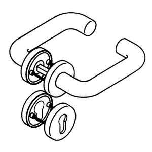 HEWI 111R11.230 Fire Protection Set Plastic 90 D/D for Door Thickness 48-58 mm PZ Rounded DIN Left/Right Blinds <b>Shades</b> Shutters - Product Image 4