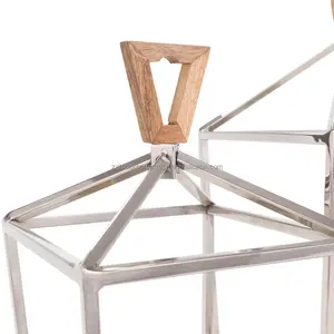 <b>Tall</b> Gold Metal Candle Holder forDesigner Classic Iron Candle Holder for Event Planners candle with glass Made by Zahid Exports - Product Image 3