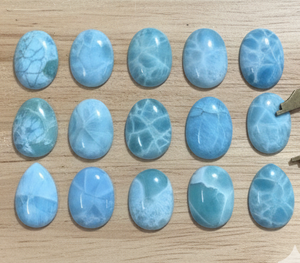 Piedras de Larimar de Pectolita Sueltas de Primera Calidad, Mineral Natural Azul para la Fabricación de Joyas en Múltiples Tamaños para Collares - Product Image 4