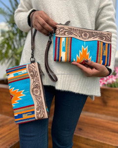 กระเป๋าคลัทช์หนังสไตล์ตะวันตก aztec สีน้ำตาลวินเทจกระเป๋าเครื่องมือหนังแท้ที่ไม่ซ้ำกัน aztec - Product Image 3