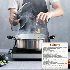2200W Portable Electric <b>Ceramic</b> Cooktop, Tabletop Hot Plate with Adjustable Temperature for Camping, Home and Travel - Product Image 6