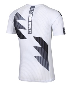 Camiseta Deportiva Blanca de Manga Corta Transpirable con Estampado Gris 100% Poliéster Protección UPF50 - Product Image 4