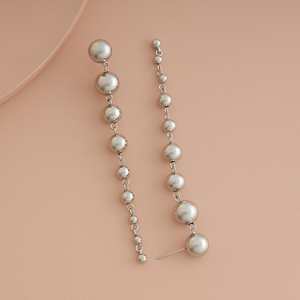 Vintage Gold-Plated Pearl Drop Earrings for Party Ball Pattern Brass & Zinc Alloy - Product Image 3