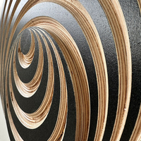 Art mural en bois géométrique gravé Design rustique Art déco Décoration murale en bois pour pendaison de crémaillère Unique Nouvel art en bois pour la maison