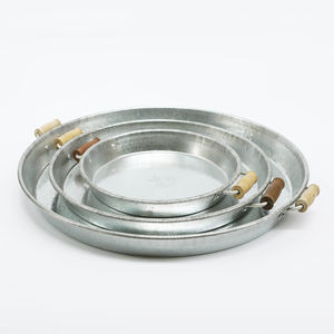 Plateau de service en métal galvanisé avec poignée, ensemble de 3 100 pièces quantité minimale de commande lave-vaisselle style américain pour la maison, l'hôtel et la table. - Product Image 1