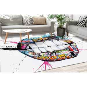 Tapis Graffiti Lips, Tapis d'art pop urbain avec style streetwear, Tapis en chenille - Product Image 3