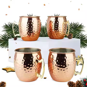 Pur Moscou Cuivre Tasses Nouvelle Arrivée Bière Boîte Cadeau Ensemble Nouvelle Arrivée Cuivre Tasses Antique Martelé Moscou Mule Tasse pour Bière - Product Image 4